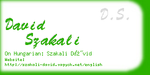 david szakali business card